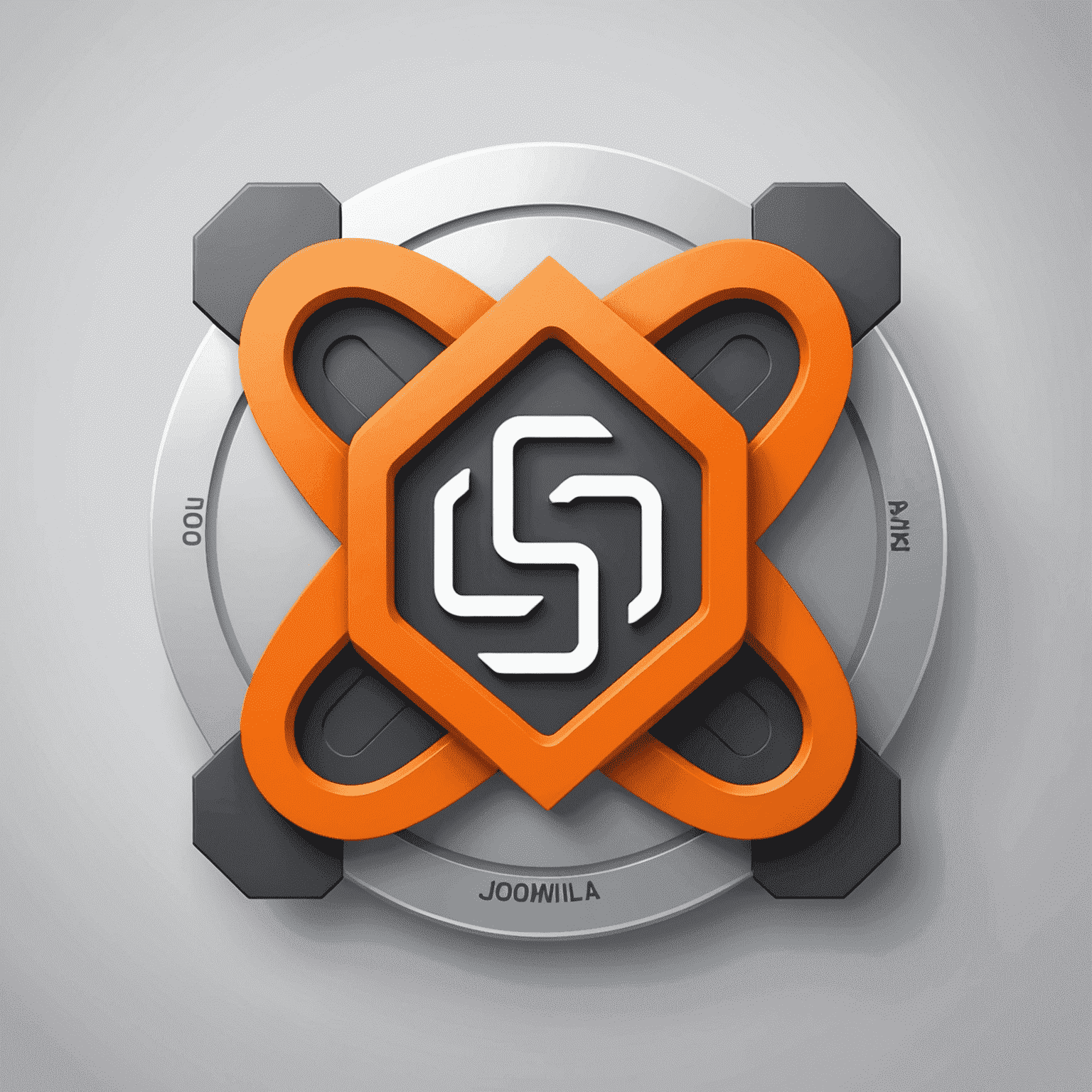 Joomla logo with orange and gray elements